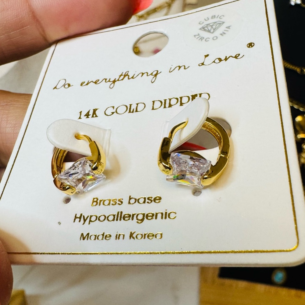 Do Everything in Love Gold and Cream Earrings